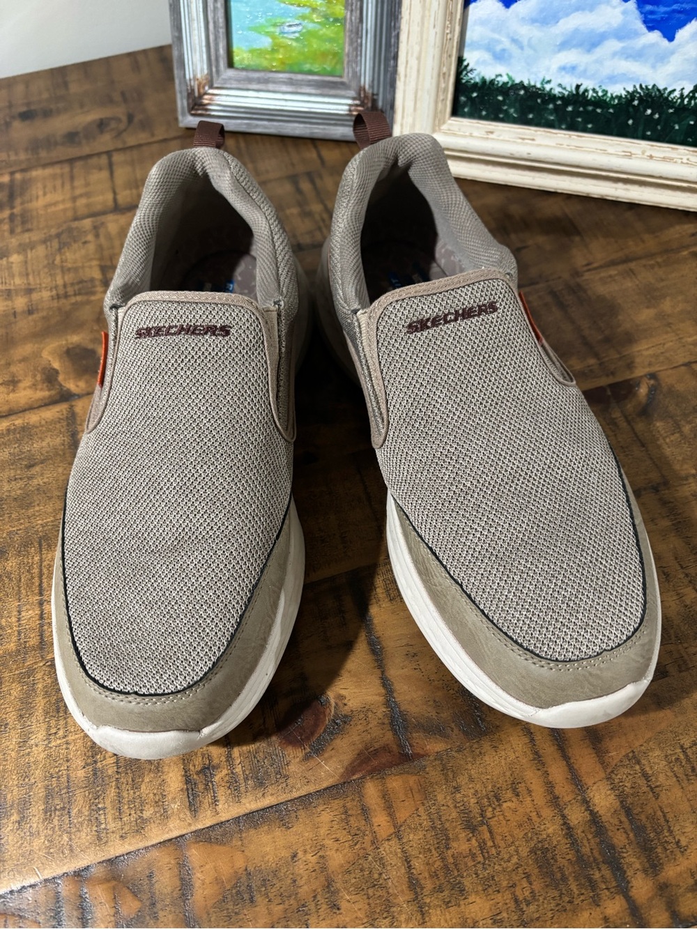 Skechers Men's Slip-On Casual Loafers in Taupe Brown